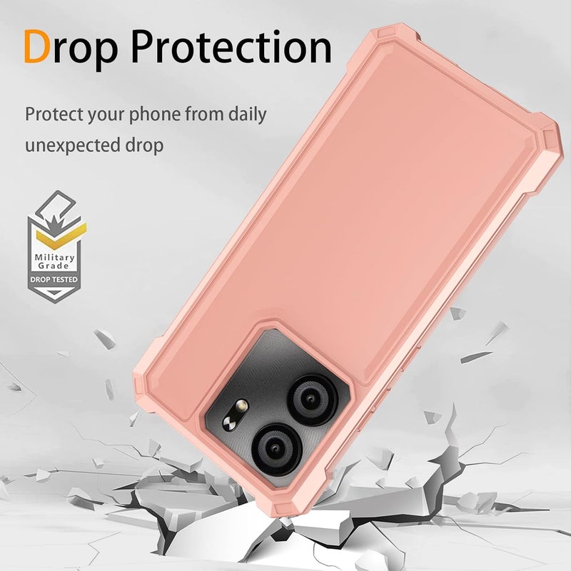 Mocotto for BLU View 5 Phone Case with Tempered Glass Screen Protector,Slim Soft Silicone Full-Body Protective Case for BLU View 5 (Rose Gold) - Image 4